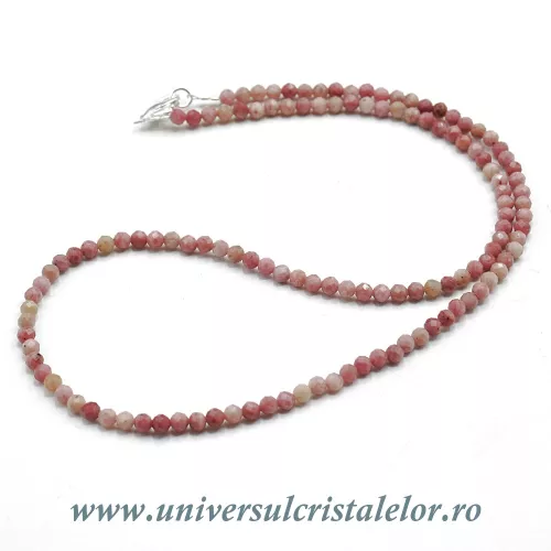 Colier rodonit rotund fatetat - 3,5 mm Colier rodonit rotund fatetat - 3,5 mm