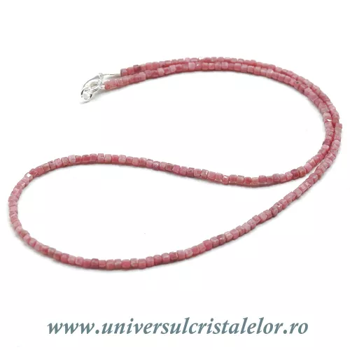 Colier rodonit cub fatetat - 2,3mm Colier rodonit cub fatetat - 2,3mm