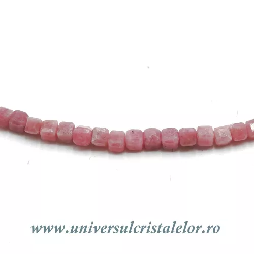 Colier rodonit cub fatetat - 2,3mm Colier rodonit cub fatetat - 2,3mm