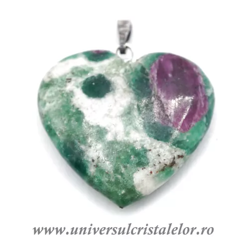 Pandantiv rubin in fucsit inima