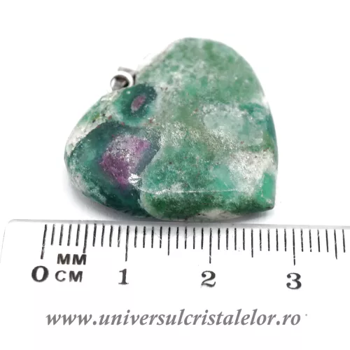 Pandantiv rubin in fucsit inima