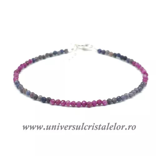 Bratara mixt rubin safir rotund fatetat - 2.4 mm Bratara mixt rubin safir rotund fatetat - 2.4 mm