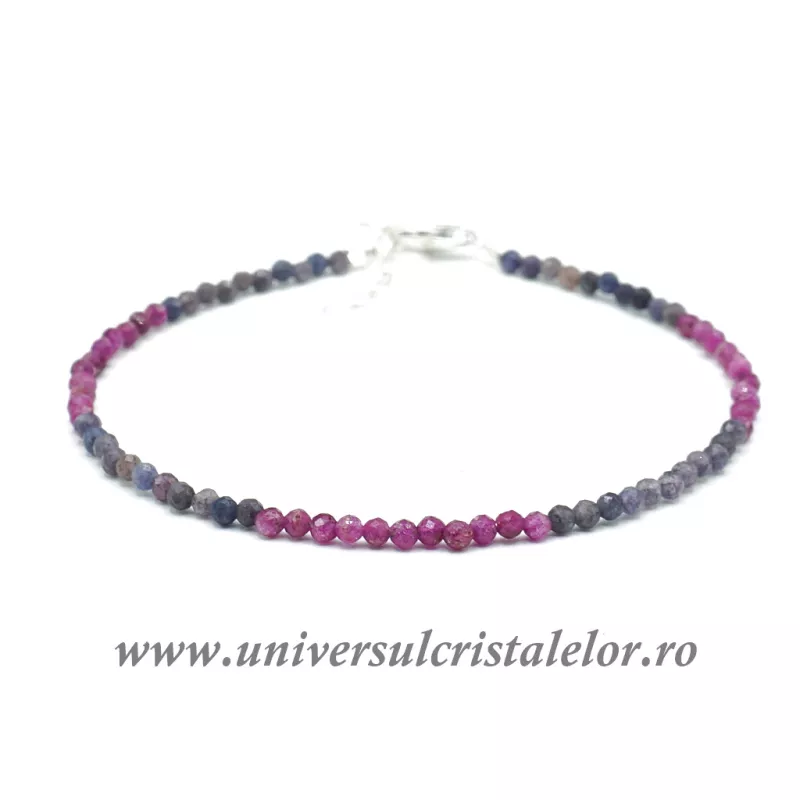 Bratara mixt rubin safir rotund fatetat - 2.4 mm Bratara mixt rubin safir rotund fatetat - 2.4 mm