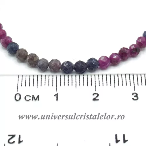 Bratara mixt rubin safir rotund fatetat - 3.5 mm Bratara mixt rubin safir rotund fatetat - 3.5 mm