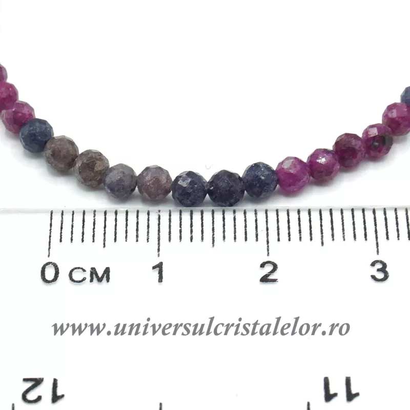 Bratara mixt rubin safir rotund fatetat - 3.5 mm Bratara mixt rubin safir rotund fatetat - 3.5 mm