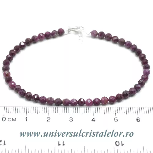 Bratara rubin rotund fatetat - 3,8mm Bratara rubin rotund fatetat - 3,8mm