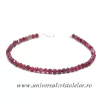 Bratara rubin rotund fatetat - 3.4mm
