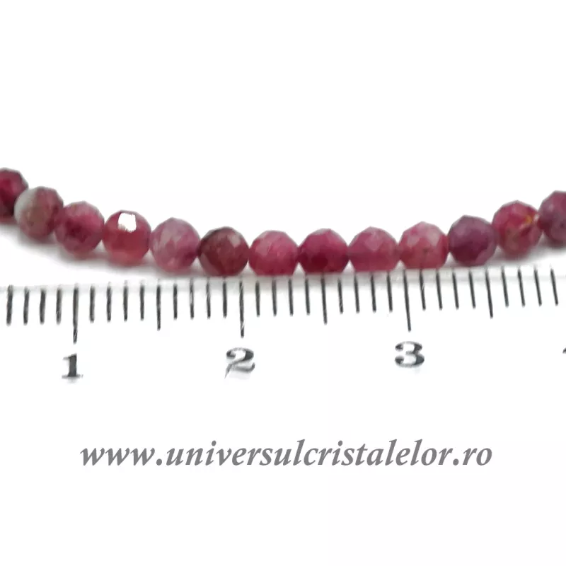 Bratara rubin rotund fatetat - 3.4mm