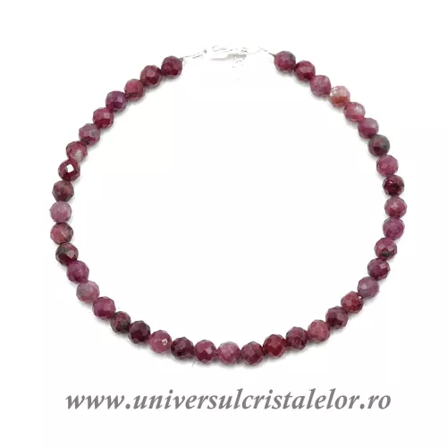 Bratara rubin rotund fatetat - 4.4 mm