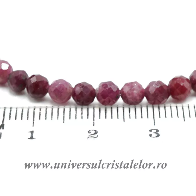 Bratara rubin rotund fatetat - 4.4mm