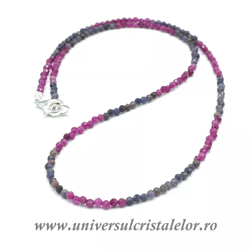 Colier mixt rubin safir rotund fatetat - 2.4 mm Colier mixt rubin safir rotund fatetat - 2.4 mm