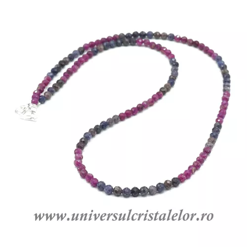 Colier mixt rubin safir rotund fatetat - 3.5 mm Colier mixt rubin safir rotund fatetat - 3.5 mm