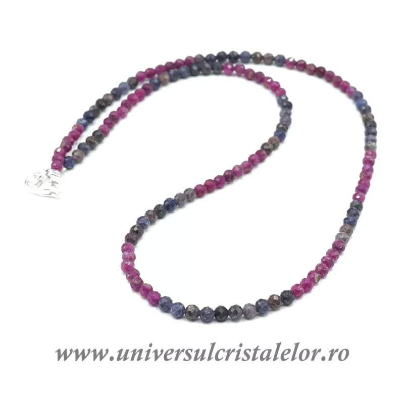 Colier mixt rubin safir rotund fatetat - 3.5 mm Colier mixt rubin safir rotund fatetat - 3.5 mm