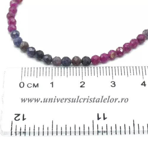Colier mixt rubin safir rotund fatetat - 3.5 mm Colier mixt rubin safir rotund fatetat - 3.5 mm