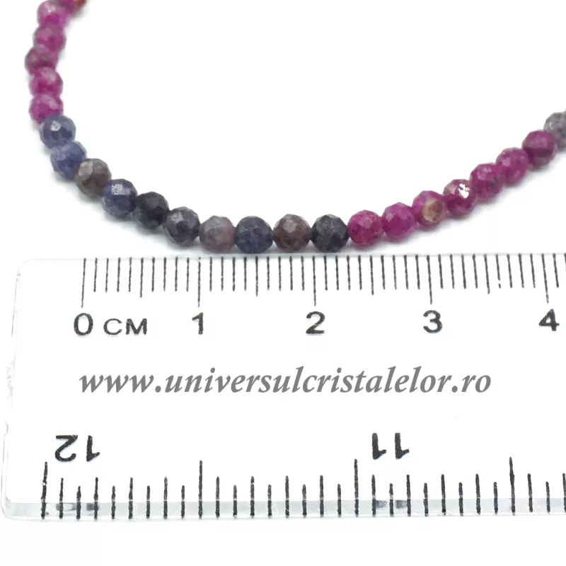 Colier mixt rubin safir rotund fatetat - 3.5 mm Colier mixt rubin safir rotund fatetat - 3.5 mm