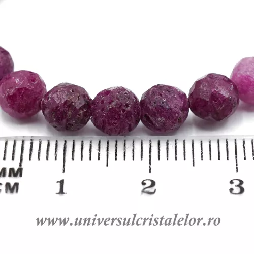 Colier rubin rotund fatetat - 6 mm