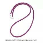 Colier mixt rubin safir rotund fatetat - 3.4 mm