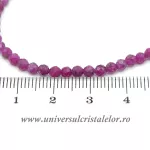 Colier mixt rubin safir rotund fatetat - 3.4 mm