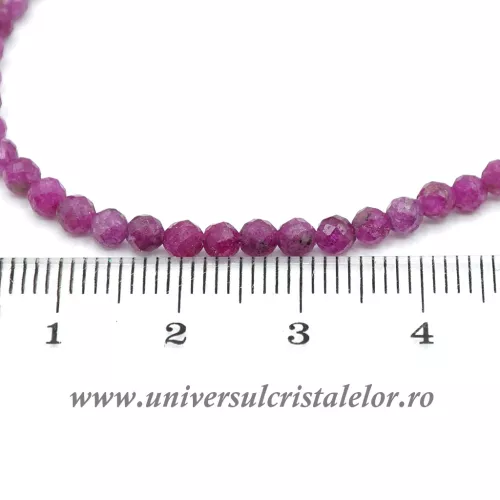 Colier mixt rubin safir rotund fatetat - 3.4 mm