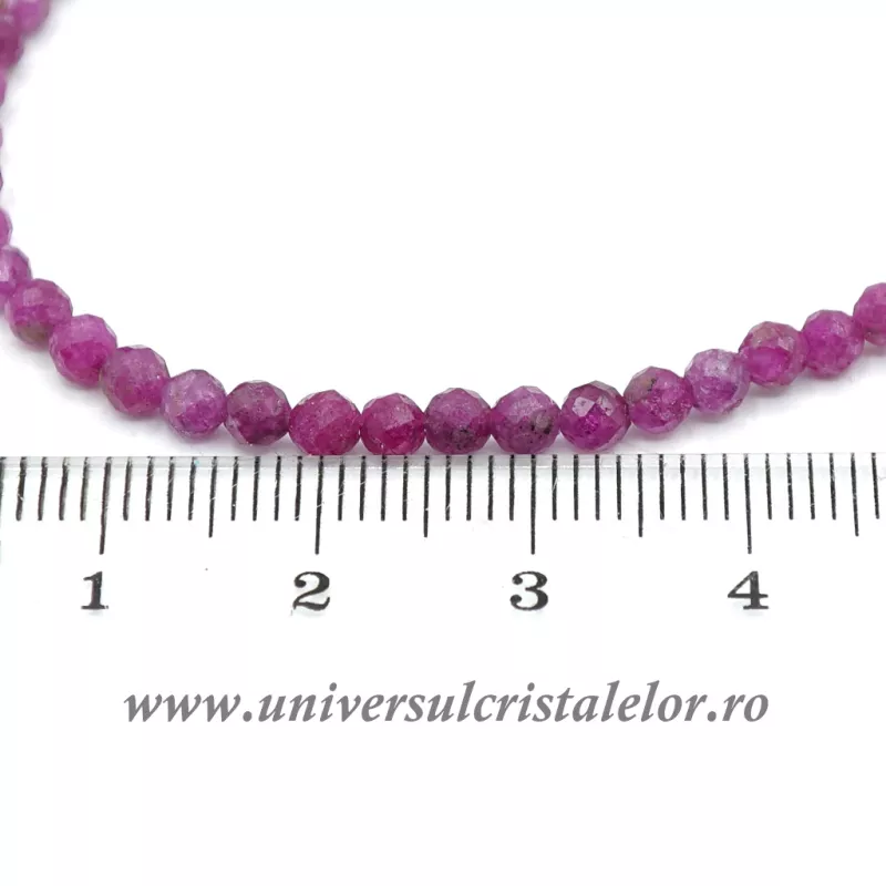 Colier mixt rubin safir rotund fatetat - 3.4 mm