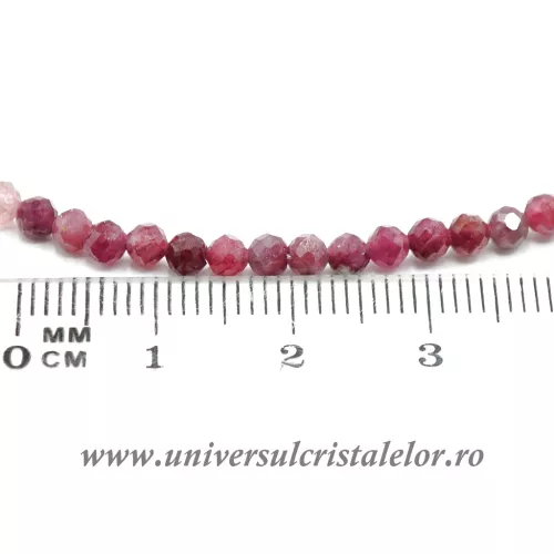 Colier rubin rotund fatetat - 3.4 mm