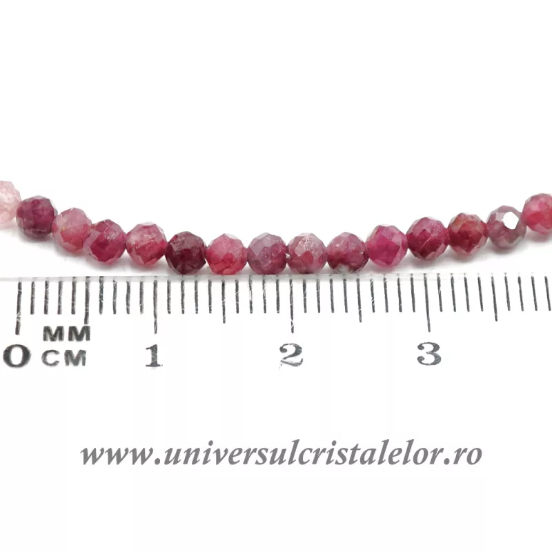 Colier rubin rotund fatetat - 3.4 mm