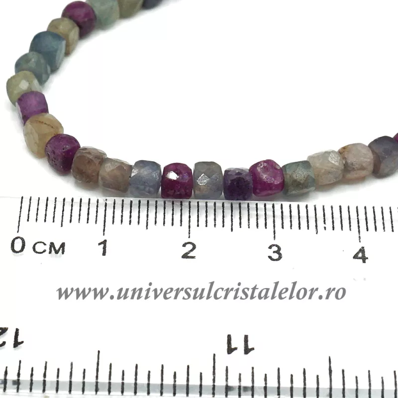 Colier mixt rubin, safir cub fatetat - 4 mm Colier mixt rubin, safir cub fatetat - 4 mm