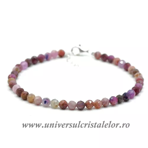 Bratara safir multicolor rotund fatetat 4,1 mm