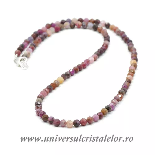 Colier safir multicolor rotund fatetat 4,1 mm