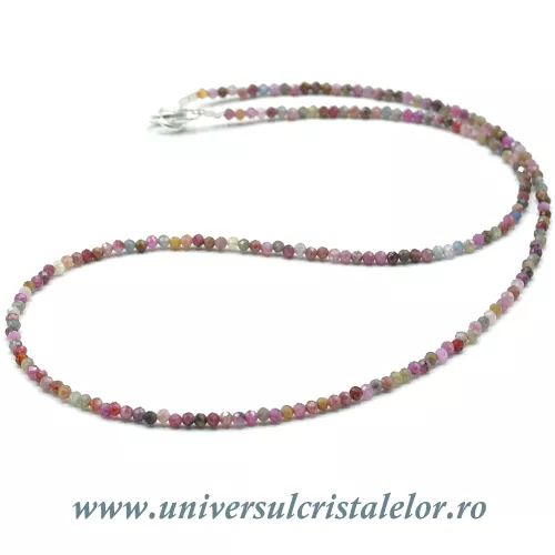 Colier safir multicolor rotund fatetat - 2 mm Colier safir multicolor rotund fatetat - 2 mm