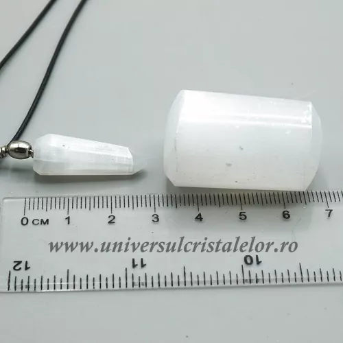 Set selenit ( pandantiv plus piatra rulata ) m6 Set selenit ( pandantiv plus piatra rulata ) m6