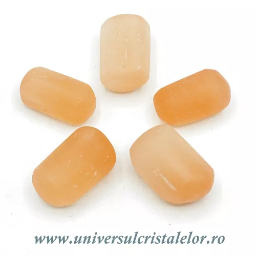 Selenit orange piatra rulata 