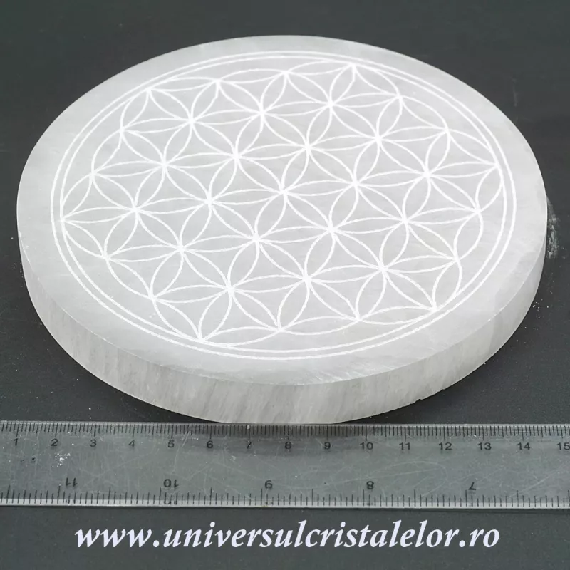 Selenit suport floarea vietii 15 cm Selenit suport floarea vietii 15 cm
