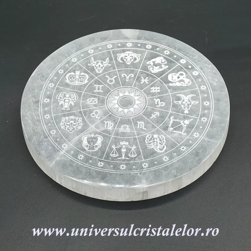 Selenit suport zodiac 15 cm Selenit suport zodiac 15 cm
