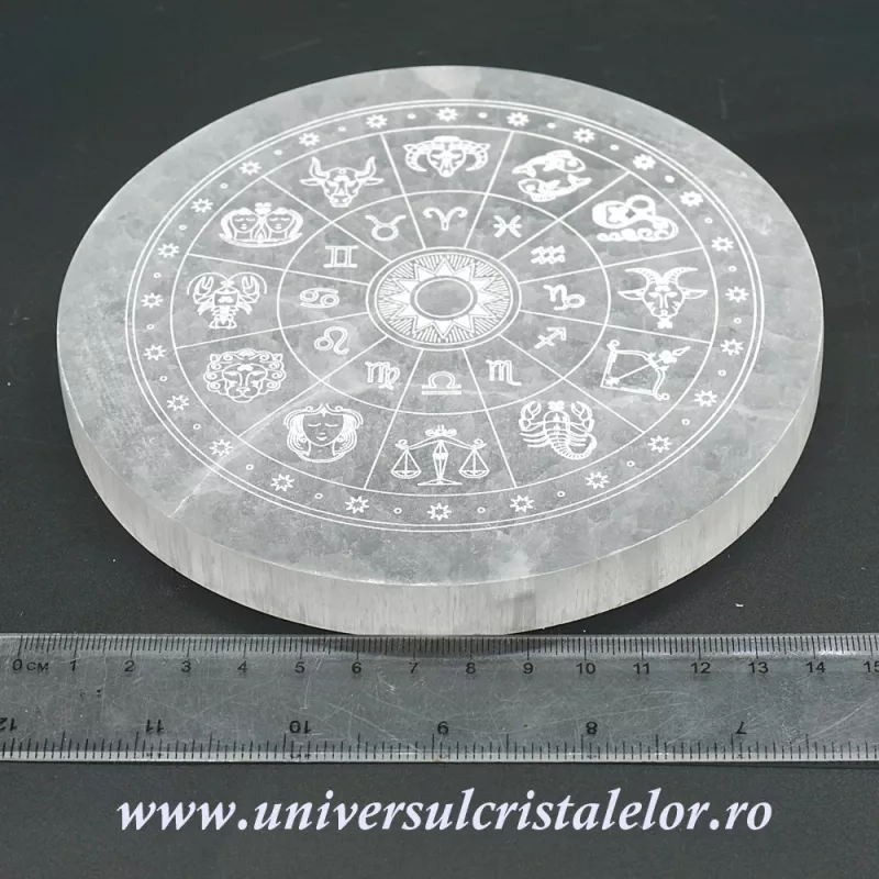 Selenit suport zodiac 15 cm Selenit suport zodiac 15 cm