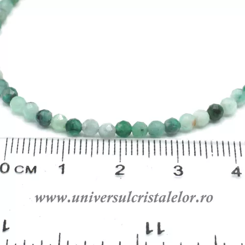Bratara smarald rotund fatetat - 3,2 mm Bratara smarald rotund fatetat - 3,2 mm