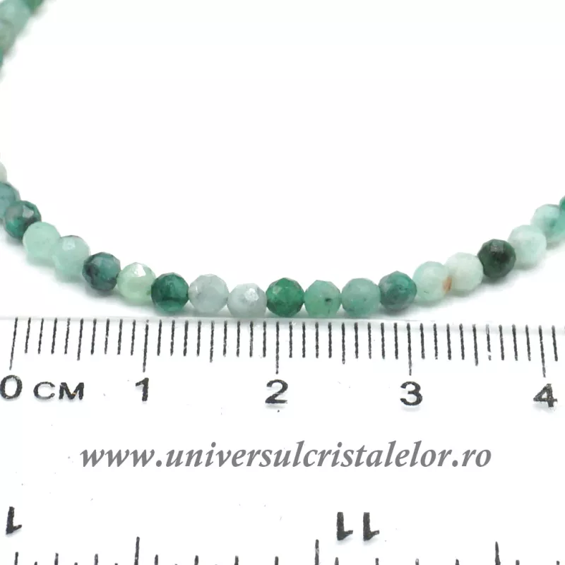 Bratara smarald rotund fatetat - 3,2 mm Bratara smarald rotund fatetat - 3,2 mm