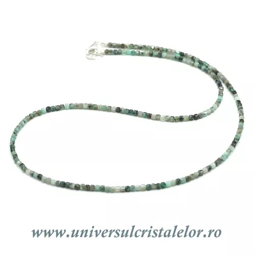 Colier smarald cub fatetat - 2,3 mm Colier smarald cub fatetat - 2,3 mm