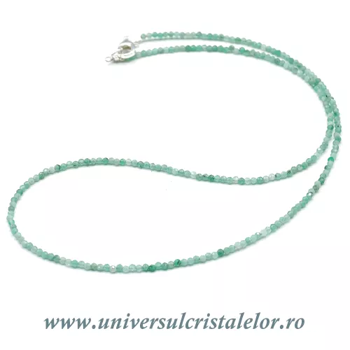 Colier smarald rotund fatetat - 2 mm Colier smarald rotund fatetat - 2 mm