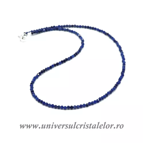 Colier sodalit rotund fatetat 3 mm