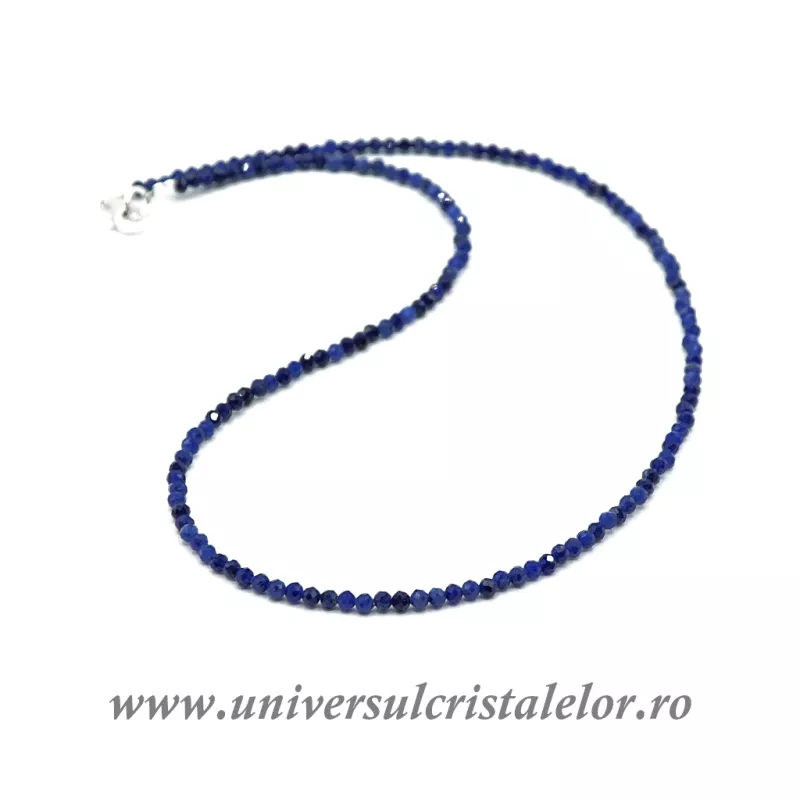 Colier sodalit rotund fatetat 3 mm