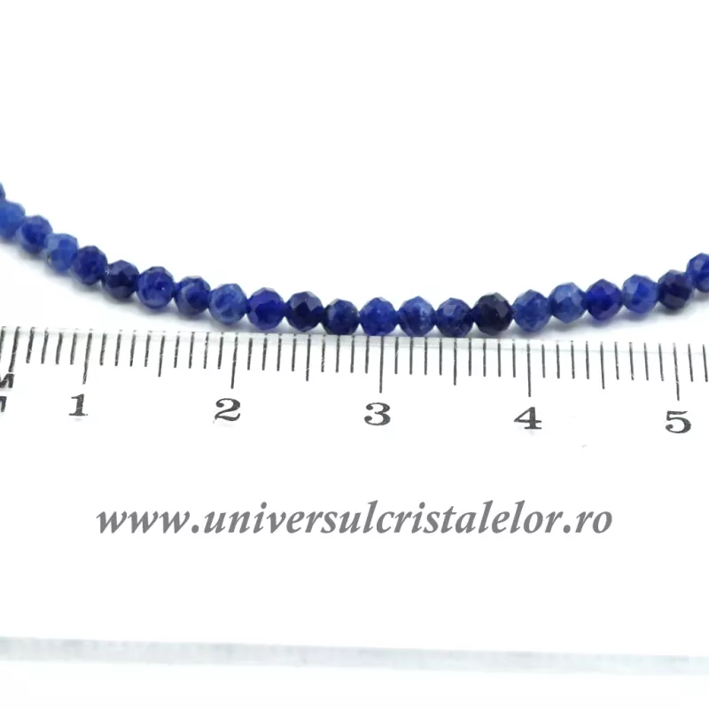 Colier sodalit rotund fatetat 3 mm