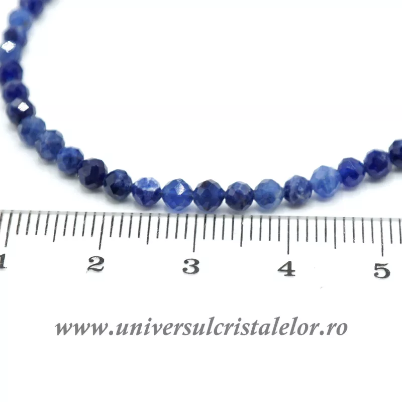 Colier sodalit rotund fatetat 3,4 mm