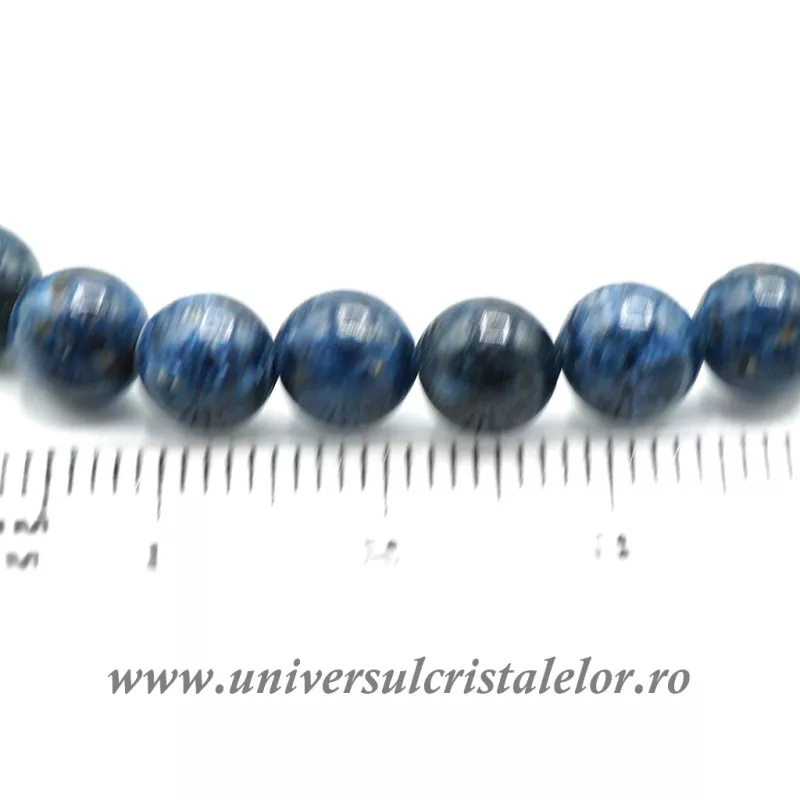 Bratara spinel albastru rotund pe elastic - 6 mm