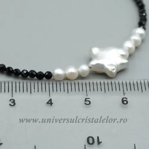 Bratara spinel rotund fatetat cu perle m2- 2,3 mm