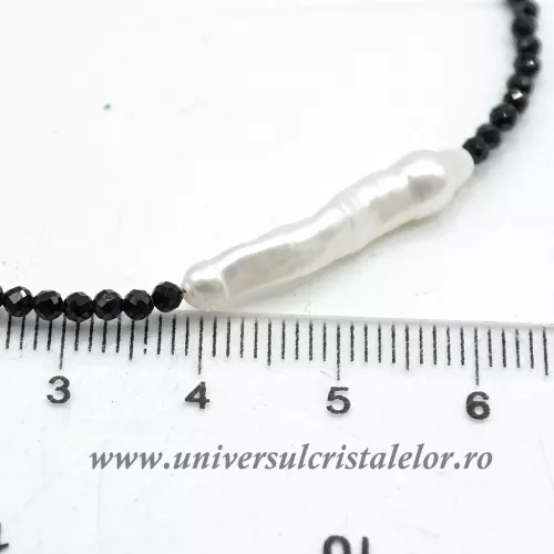 Bratara spinel rotund fatetat cu perle - 2,3 mm
