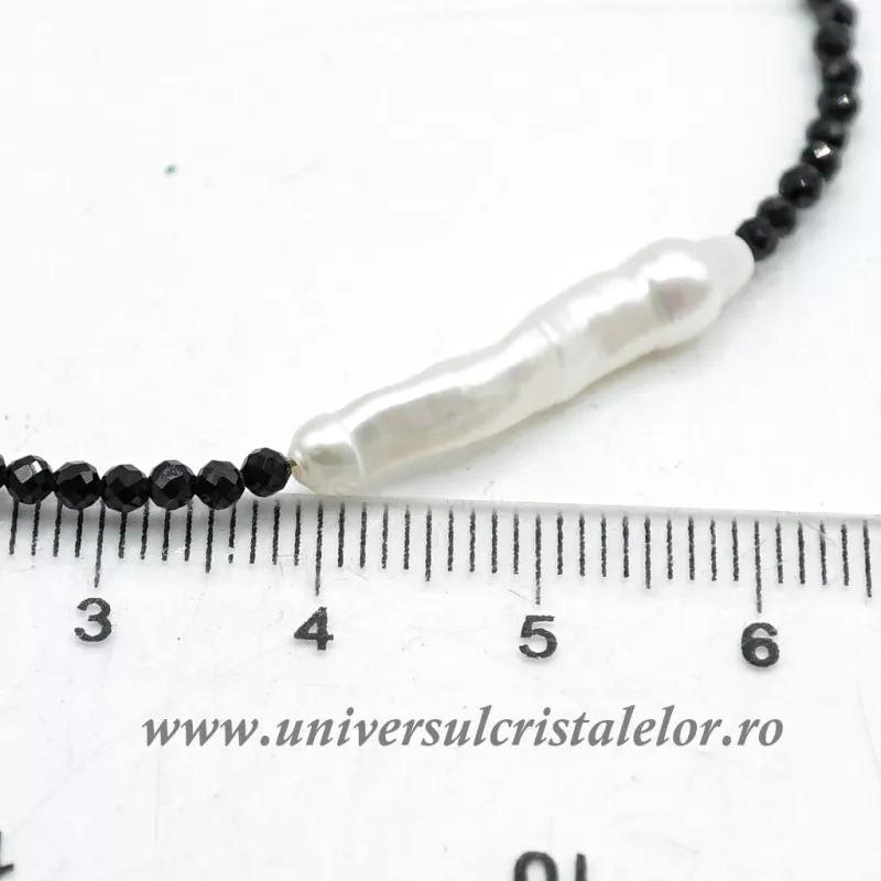 Bratara spinel rotund fatetat cu perle - 2,3 mm
