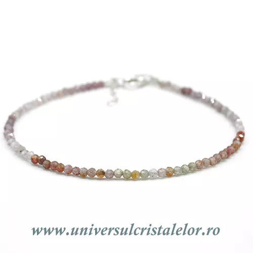 Bratara spinel multicolor rotund fatetat - 2 mm Bratara spinel multicolor rotund fatetat - 2 mm