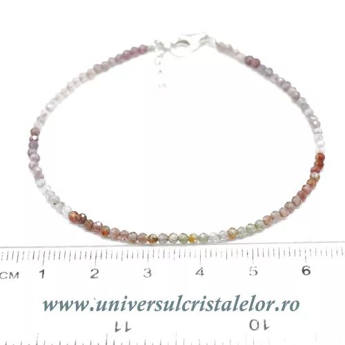 Bratara spinel multicolor rotund fatetat - 2 mm Bratara spinel multicolor rotund fatetat - 2 mm