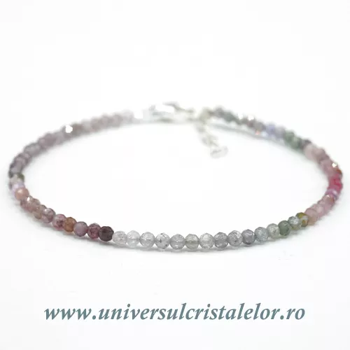 Bratara spinel multicolor rotund fatetat - 2,5 mm Bratara spinel multicolor rotund fatetat - 2,5 mm